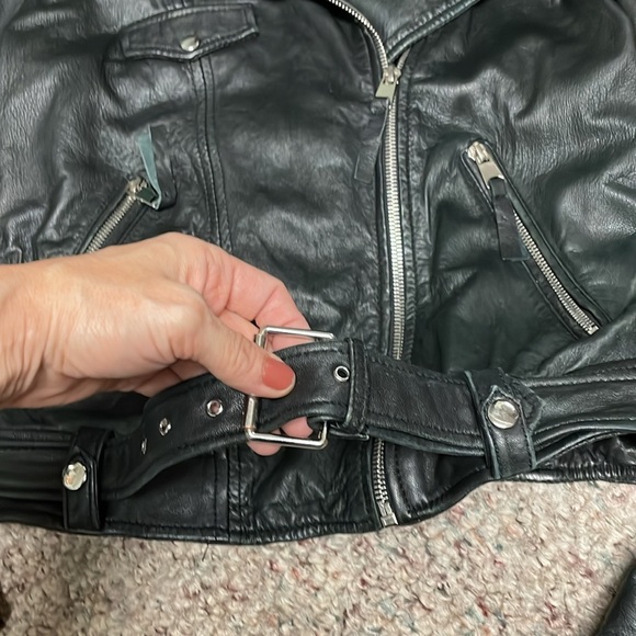Zara real leather moto style jacket - Picture 3 of 13